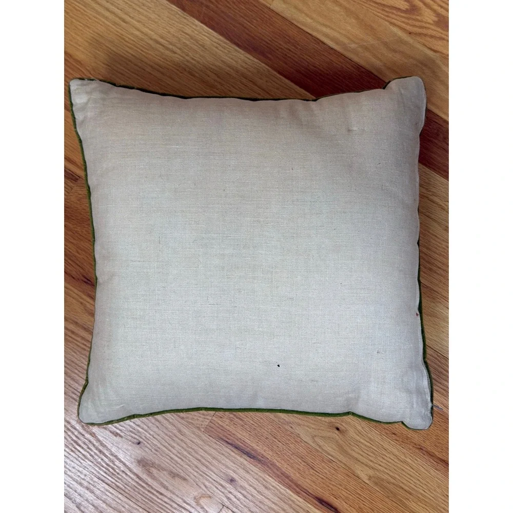 Set of 4 Vintage Crewel Embroidered Throw Pillows Birds Florals Cottagecore